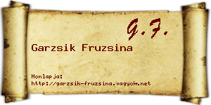 Garzsik Fruzsina névjegykártya